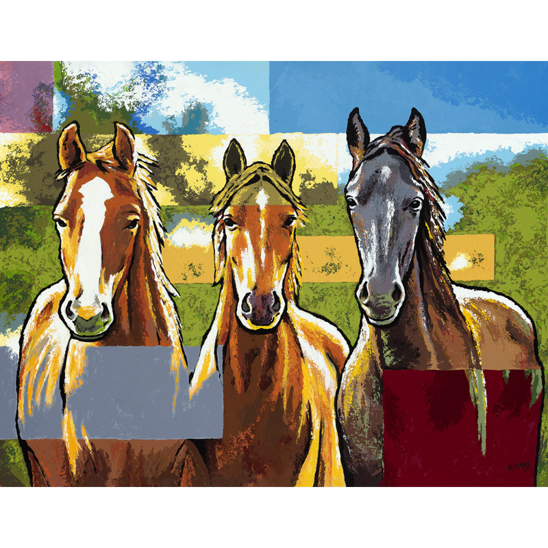 Painting of 3 horses