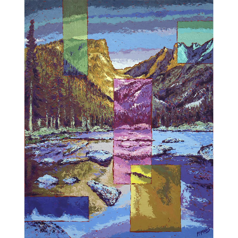 Semi abstract painting of Emerald Lake