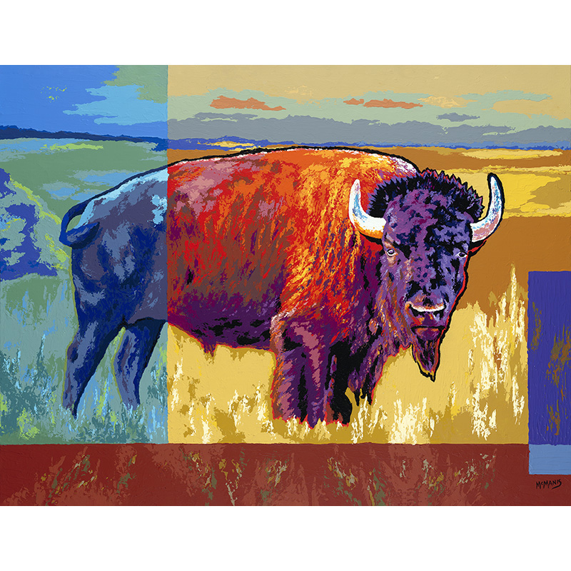 Colorful buffalo painting
