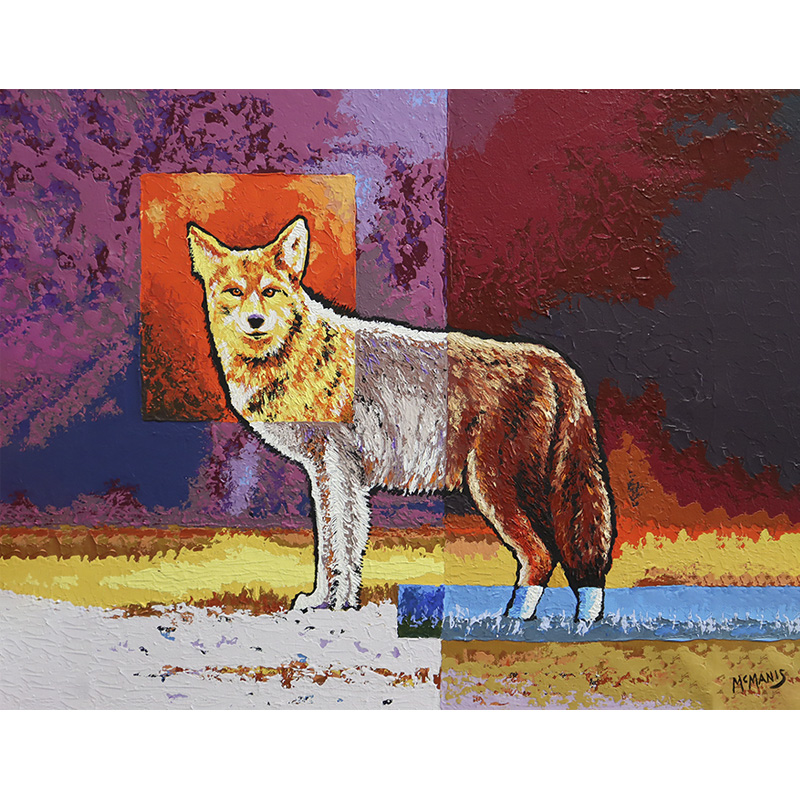 Painting of a coyote